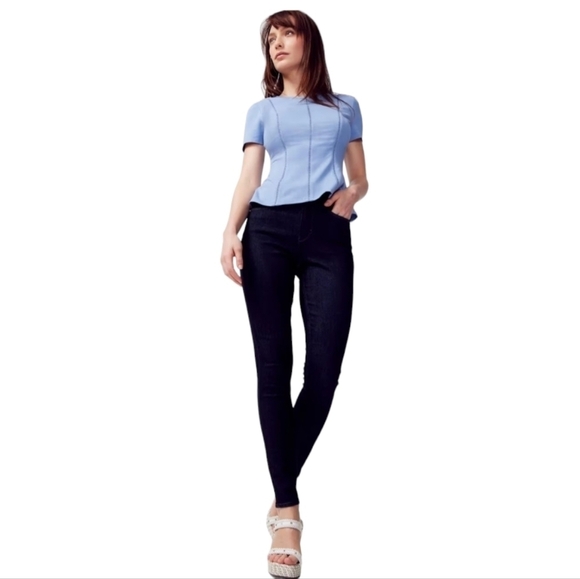 WHBM Noir Skinny Leg Denim Jeans Size Small - Picture 1 of 5